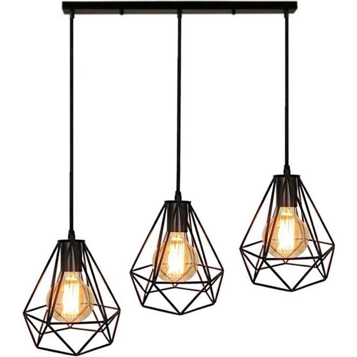 U Do E27 Lustre Industriel Suspension Cage En Metal Vintage Lampe