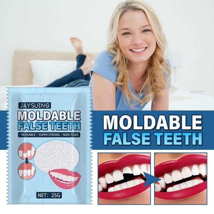 Kit de réparation de dents manquantes temporaires, 25g, fausses dents — free download