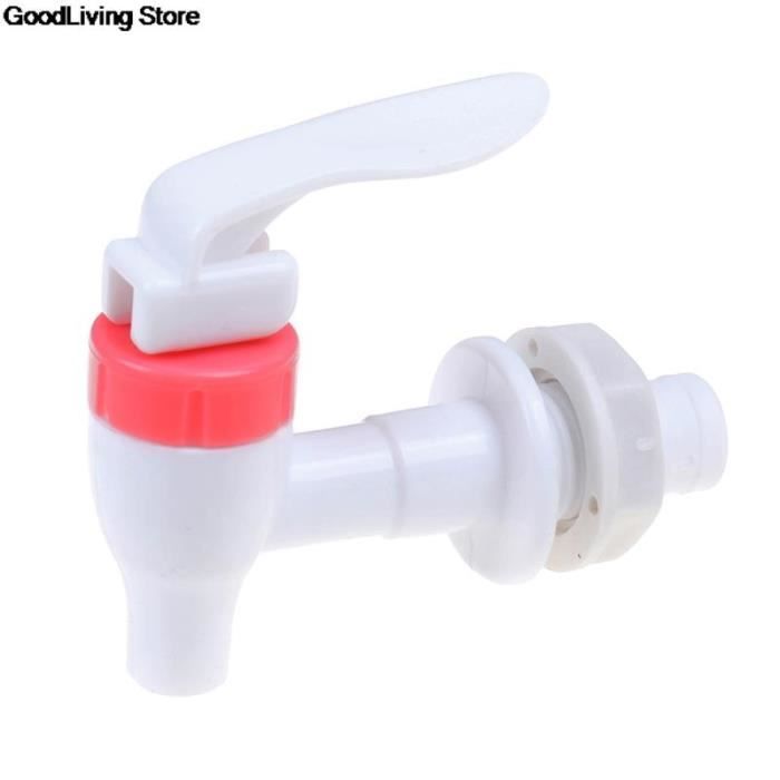 Lot De 2 Robinets Poussoirs Distributeur D'Eau – Blanc, Rouge, Bleu, Plastique Robuste, Diam. 17mm