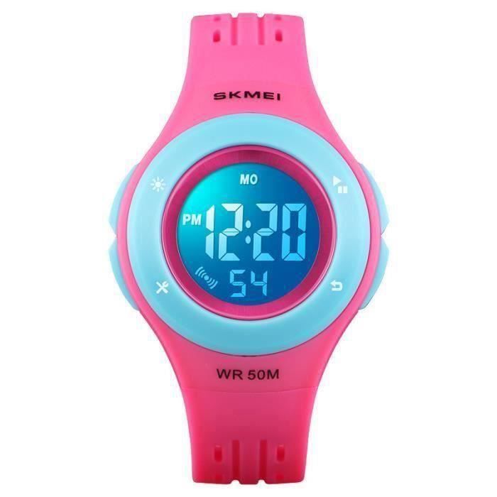 OFFCUP Montre Enfant LED Digitale - Sport Étanche 30m, Silicone, Réveil Chrono Pour Filles Et Garçons 3-11 Ans