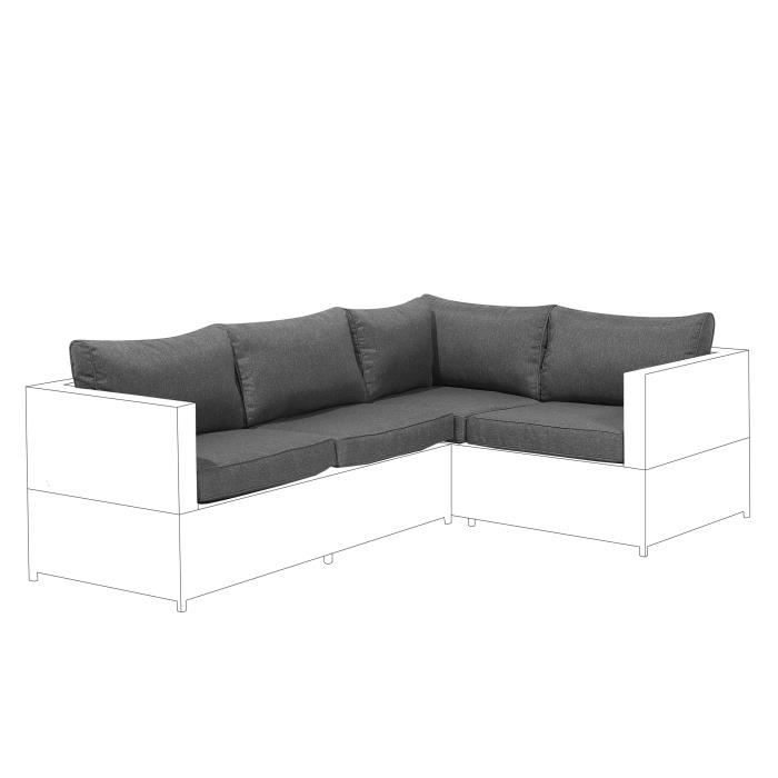 beliani set de housses en tissu gris fonce pour salon de jardin avola cdiscount jardin