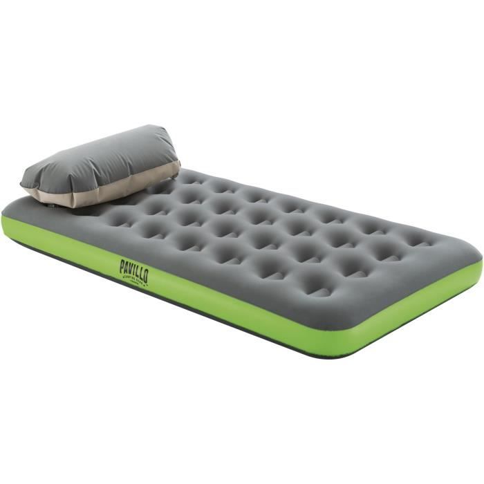 BESTWAY Matelas gonflable camping Pavillo 1 place Roll & Relax 188 x 99 x 22 cm Avec sac de gonflage