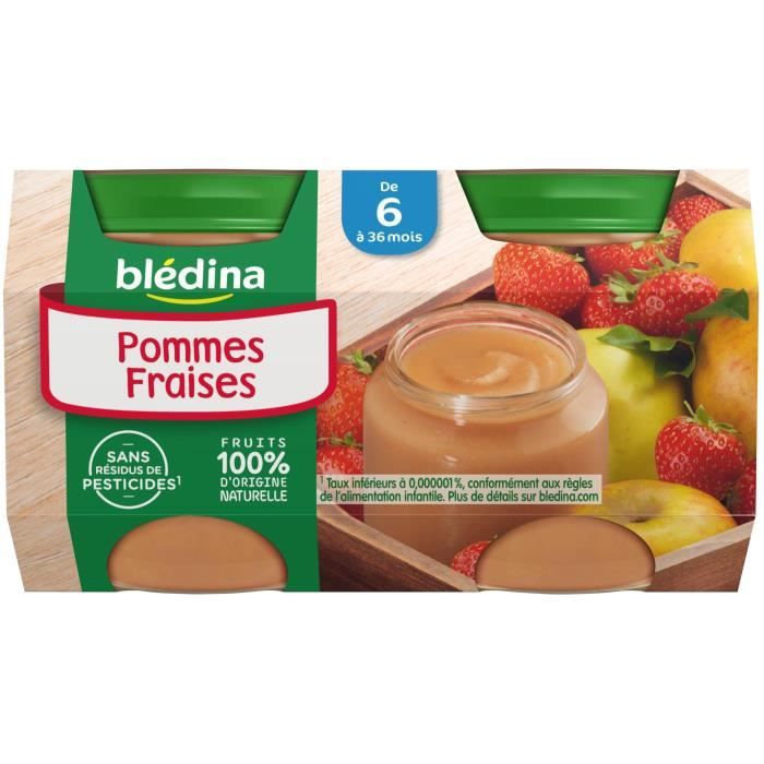 Bledina Petits Pots Puree De Fruits Pomme Fraise 4x130 G Des 6 Mois Achat Vente Compote Dessert Fruite Bledina Petits Pots Puree De Fruits Pomme Fraise 4x130