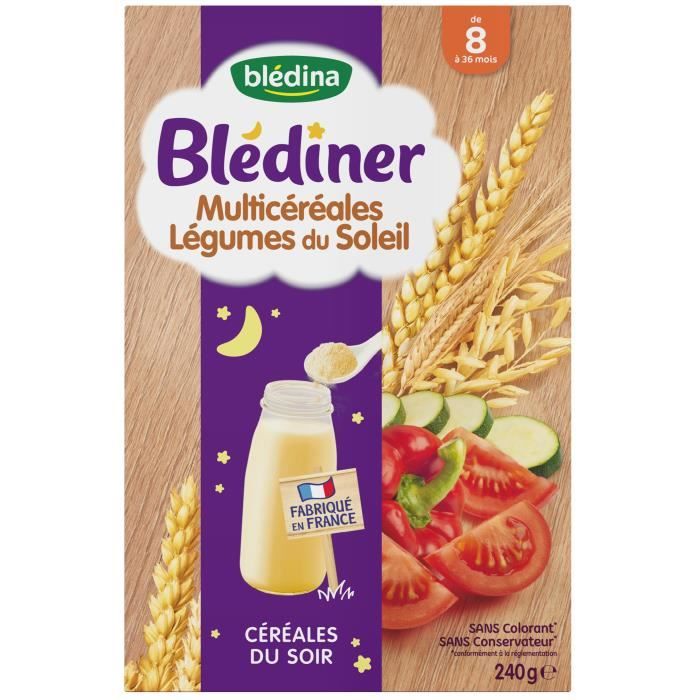 Blédina Blédîner - Céréales Du Soir Légumes Potager - 240 G - Pour Bébé De 6 à 36 Mois