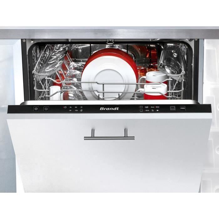 Lave-vaisselle encastrable BRANDT LVE134J - Induction - 13 couverts - L60cm - 44dB - Noir