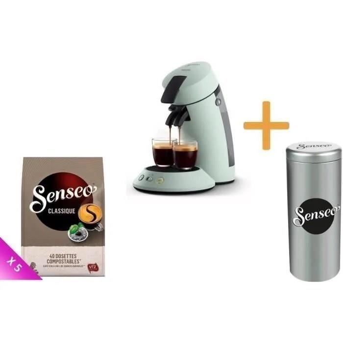 Machine à café dosette Philips SENSEO Original Plus CSA210/23 Menthe + Canister Offert + 200 dosettt