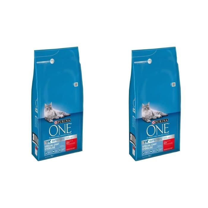 PURINA ONE Promo Lot de 2 croquettes au b uf et ble Pour chat sterilise adulte 2x 6 kg Cdiscount Animalerie