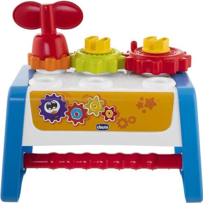Etabli dactivités 2 en 1 - CHICCO - Multicolore - Engrenages et table de travail