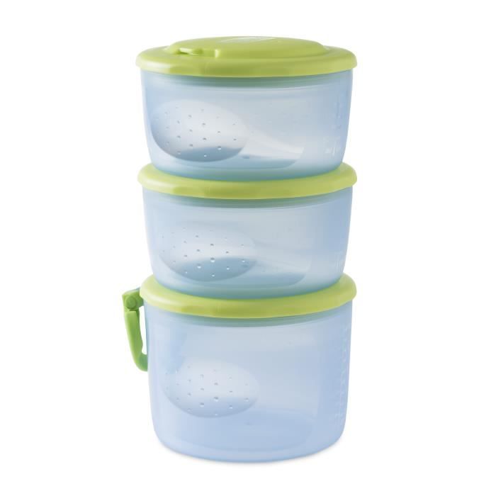 Boîtes de conservation Easy Meal - CHICCO - 300ml - Vert - Pour bébé à partir de 6 mois