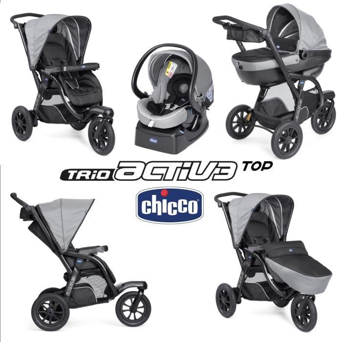 Poussette combiné chicco hotsell trio activ3 anthracite