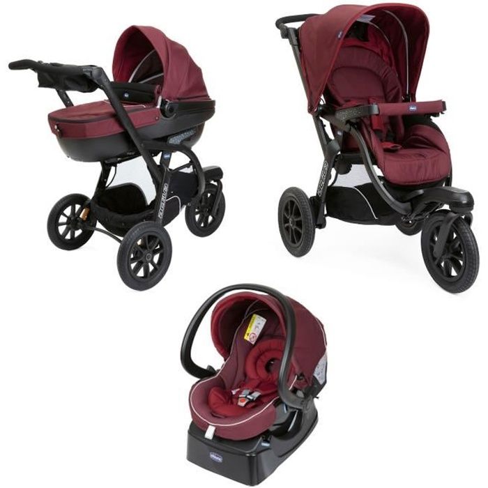 CHICCO Poussette combinée 3 en 1 TRIO LOVE Bordeaux - Cdiscount  Puériculture & Eveil bébé