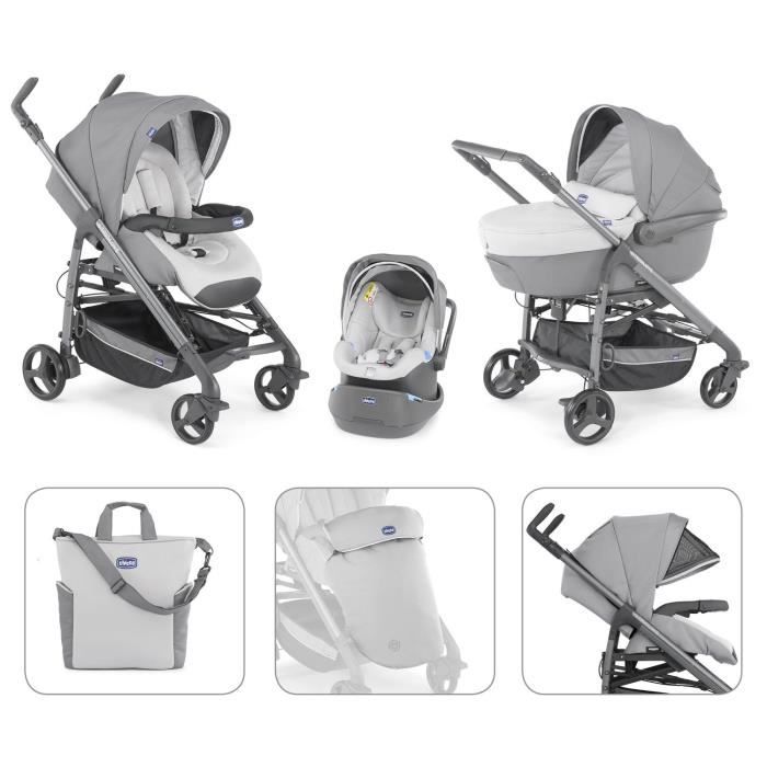 CHICCO Poussette combin e 3 en 1 TRIO LOVE Graphite Cdiscount