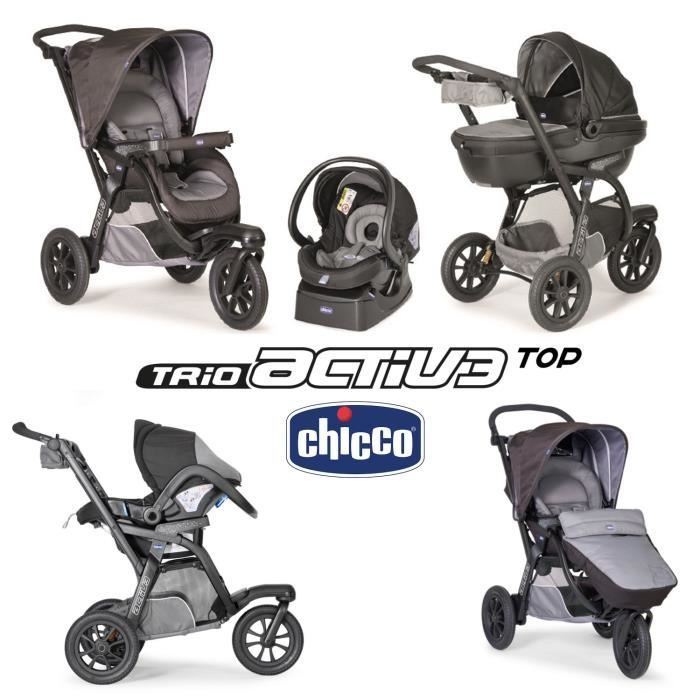 Poussette Chicco Trio Activ3 Top - Race - Poussette/Poussette Combinée -  tendresse de bébé