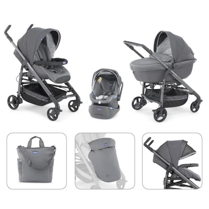 CHICCO Poussette combin e Trio LOVE Silver Cdiscount