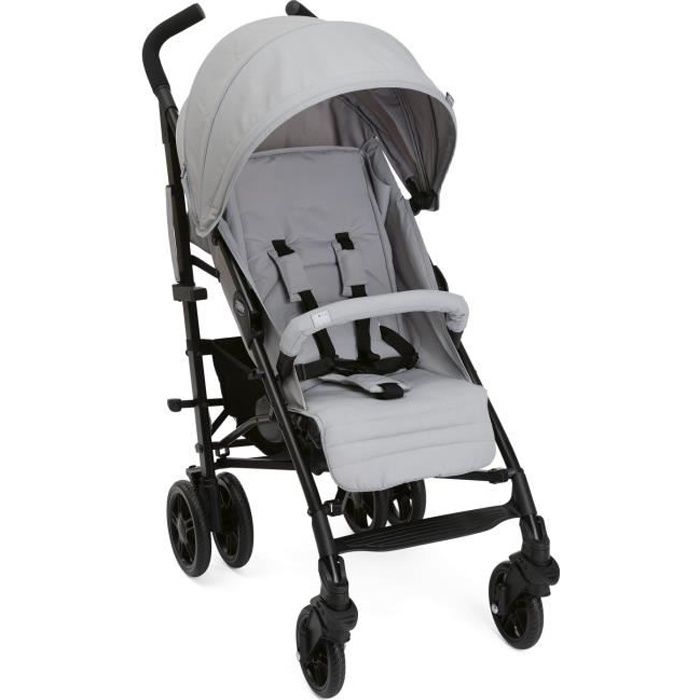 CHICCO Poussette Liteway 4 - Dès la naissance - Jusqu'à 22kg - Dossier inclinable 5 positions - Roues avant pivotantes - Gris