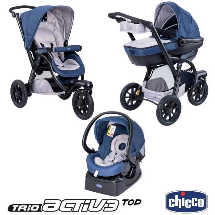 CHICCO Poussette combinee 3 en 1 TRIO ACTIV3 TOP Blue passion Cdiscount Puericulture Eveil bebe