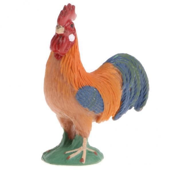 Figurine Mini Coq En PVC – Jouet Animalier, Idée Cadeau Enfant, Décoration Amusante