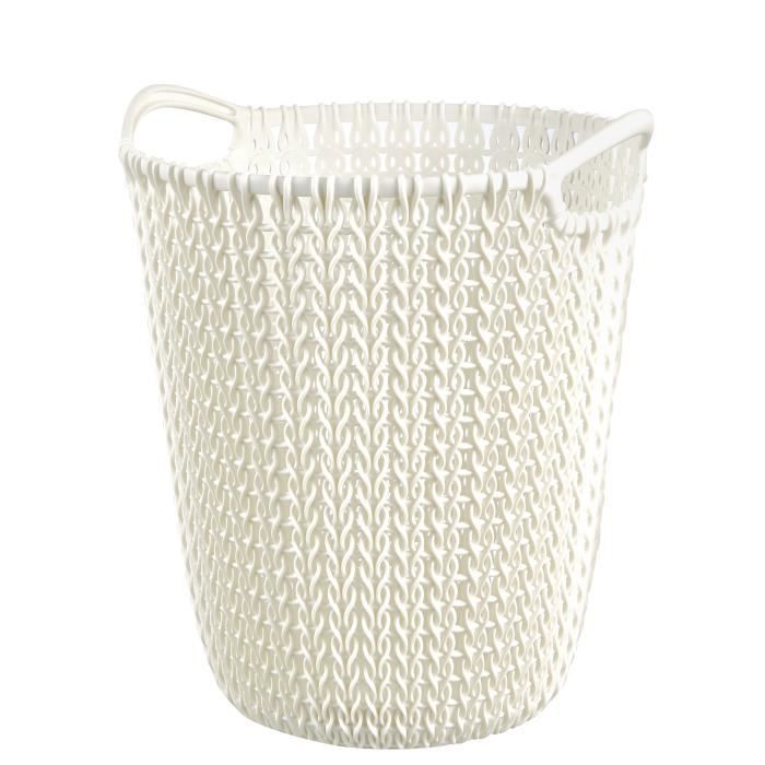 Curver Corbeille De Rangement 7 L Aspect Tricot Blanc Casse