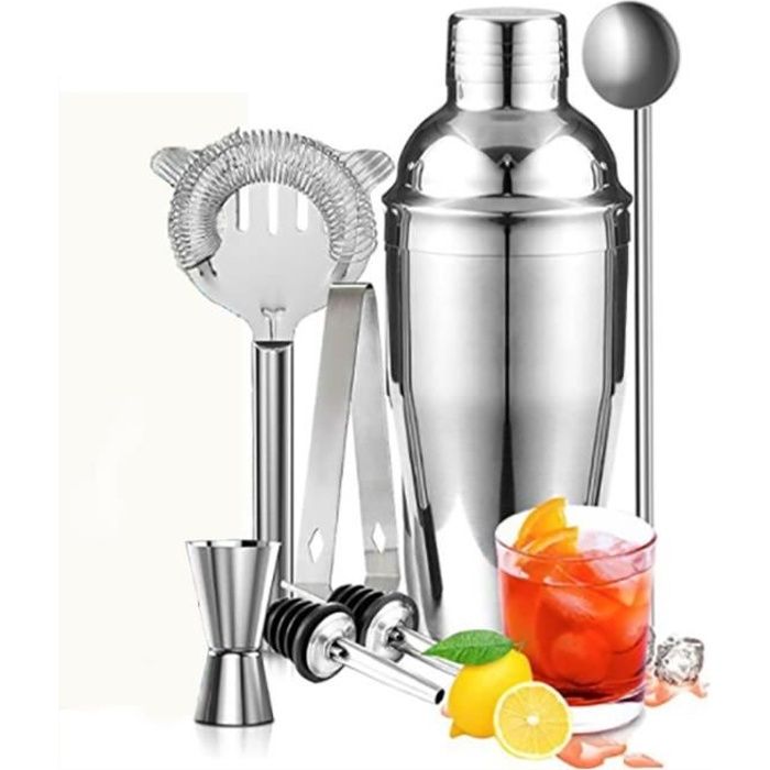 Shaker Cocktail Professionnel Set, 7 Pièces Cocktail Bartender Kit