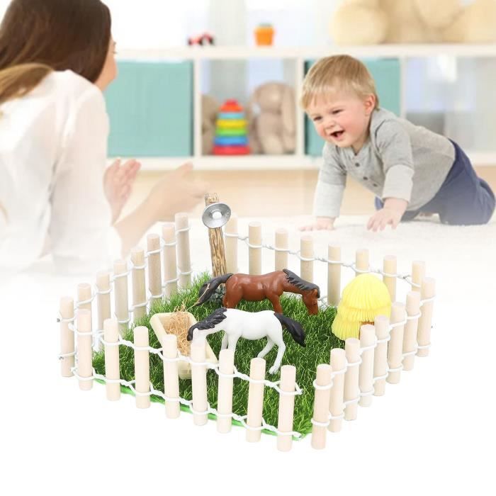 80 Pièces Clôture Jouet Pour Chevaux - Mini Barrières Plastique Pour écurie Miniature (décoration, Bricolage)