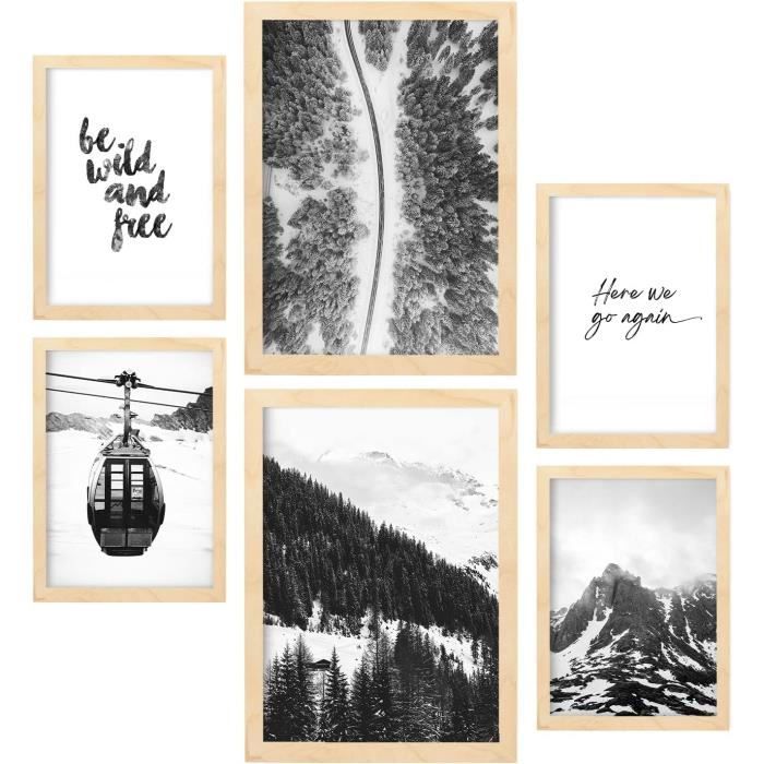 Ensemble De 6 Posters Décoratifs Noir Et Blanc Décoration Murale