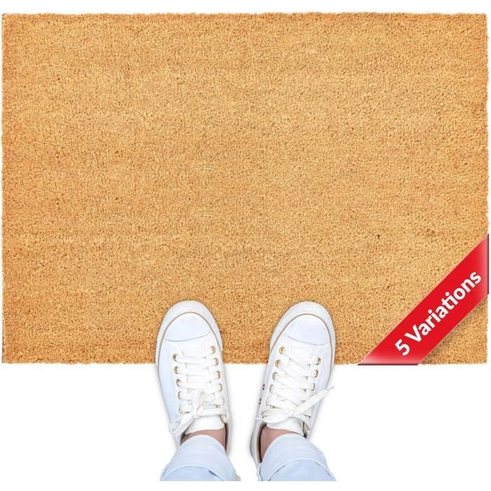 Paillasson Coco Naturel 40x100 Cm Rétro Antidérapant - Tapis Entrée Sur Mesure Modèle Cocco