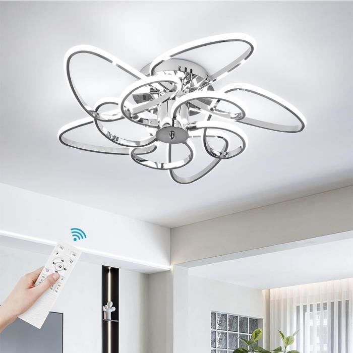 EIDISUNY Plafonnier moderne LED Lampe de Plafond dimmable avec télécommande à encastrer Luminaire Plafonnier salon, chambre,