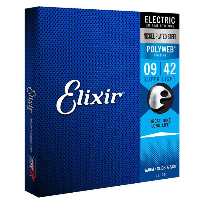 Elixir 12000 Polyweb Super Light : Des cordes de guitare électrique pour un son exceptionnel et une durabilité accrue
