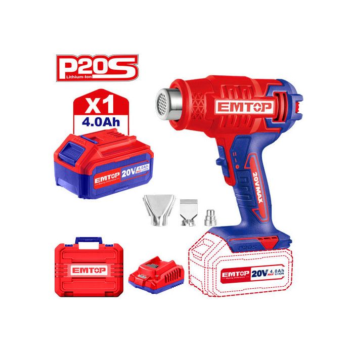 Pistolet à Air Chaud 2000W Décapeur Thermique à Température Réglable(I:50-450℃, 250L -min-II:90