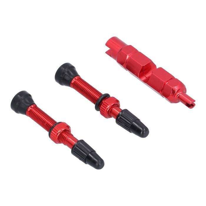 Fdit Tige de valve de pneu Tige de valve tubeless 1.6in en laiton de type  français détachable pour vélos de route VTT (rouge) - Cdiscount Auto