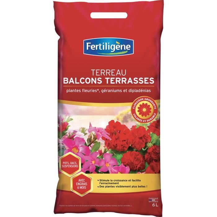 FERTILIGENE FPV2N Terreau Rempotage Plantes Vertes Et Fleuries 20L - Fabriqué En France