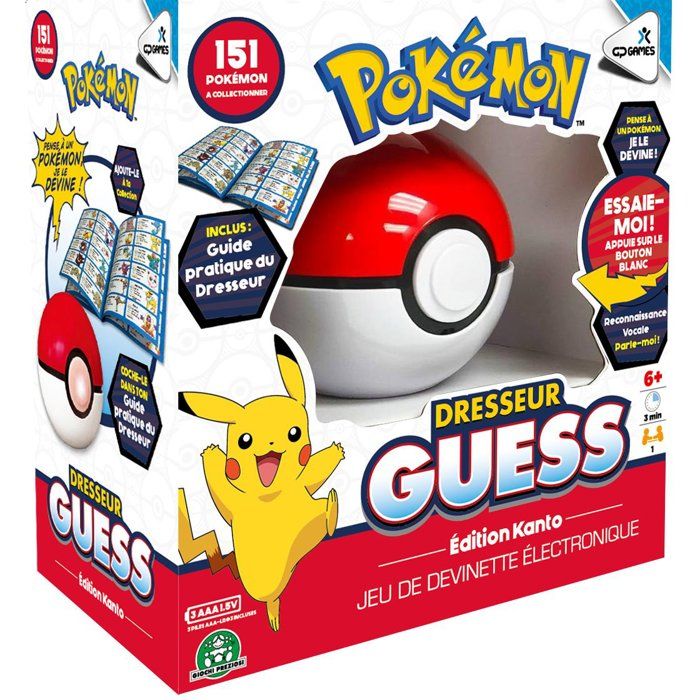 GP GAMES Pokémon Dresseur Guess Kanto Jeu de société ludique et amusant Il devine 'animal auquel tu penses 1 joueur pour les enfants dès GPK00 - vue 1