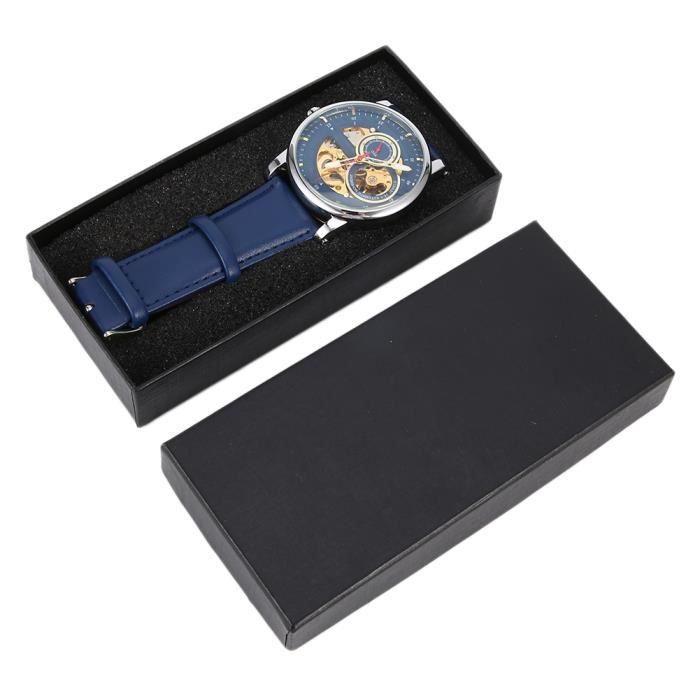 Montre WINNER Automatique Dorée Pour Homme - Mouvement Mécanique, Boîtier Acier 32mm, Bracelet Caoutchouc Noir