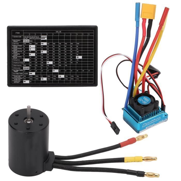 Set Moteur Brushless 3650 4500KV + ESC 120A Pour Voiture RC - Haute Torsion, Compatible HSP, Axial SCX10