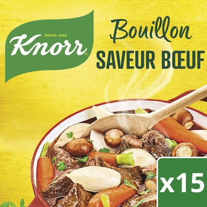 LOT DE 3 KNORR Bouillon Saveur Bœuf Bouillons boite de 15 tablettes 150 g Cdiscount