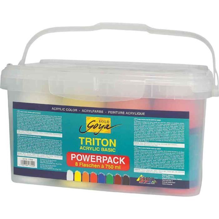 Peinture Acrylique KREUL Solo Goya Triton Seau 2.5L Blanc - Séchage Rapide Mat, Usage Intérieur Extérieur