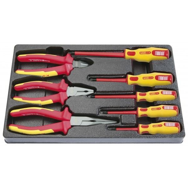 KS Tools Jeu de pinces et tournevis isolés Ergotorque Ultimate - 8 pcs - 117.1105