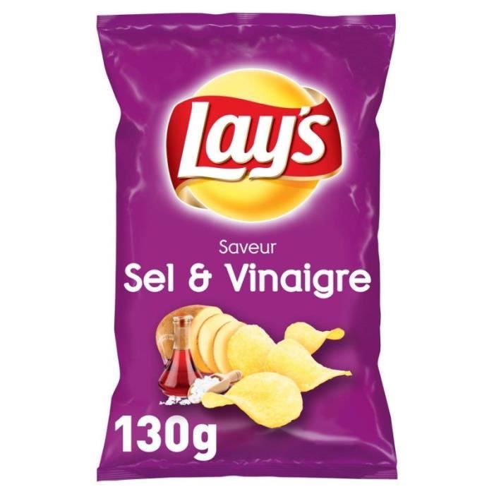 LAY'S - Chips Sel Et Vinaigre 130G - Lot De 4