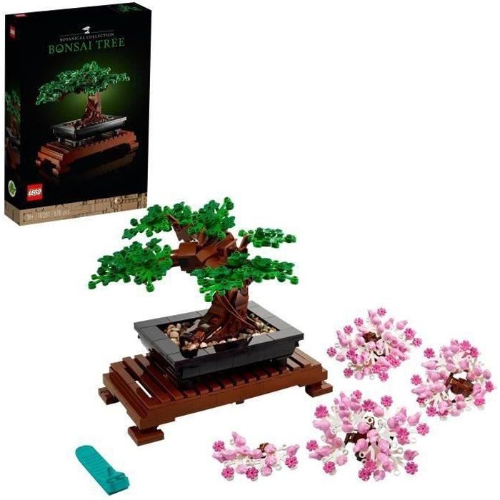 shot case - lego creator expert 10281 bonsai loisir créatif pour adultes, kit de décoration botanique diy