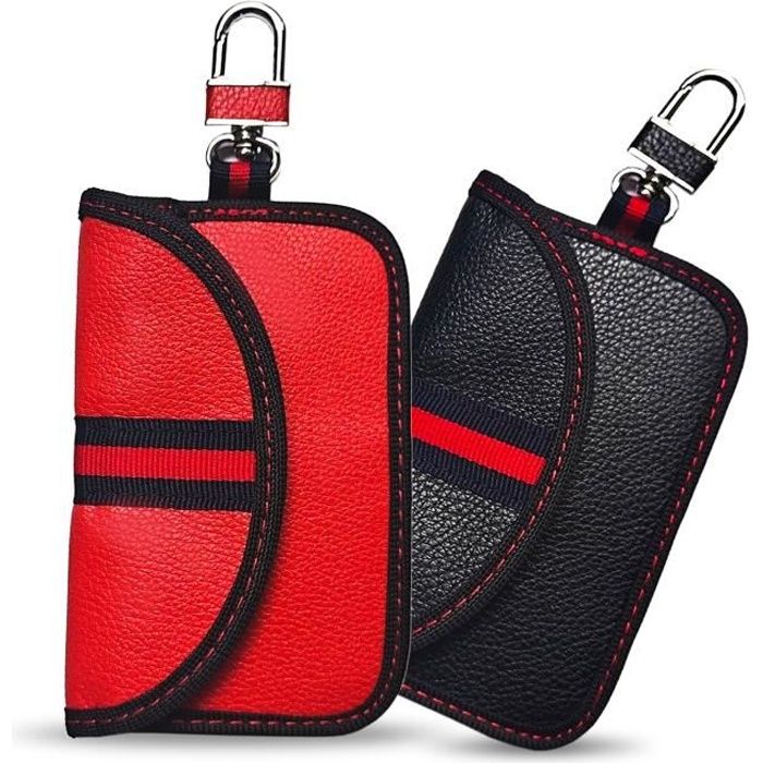 2 Pochettes anti RFID Étui blocage signal clé voiture, Etui pochette RFID  carte bancaire, Anti-piratage protection clé voiture Noir et Rouge -  Cdiscount Bagagerie - Maroquinerie