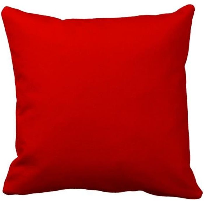 Taies doreillers - 100% Coton - Rouge - Lot de 2 - 65 x 65 cm - Lavable en machine Taies doreillers - 100% Coton - Rouge - Lot de 2 - 65 x 65 cm - Lavable en machine