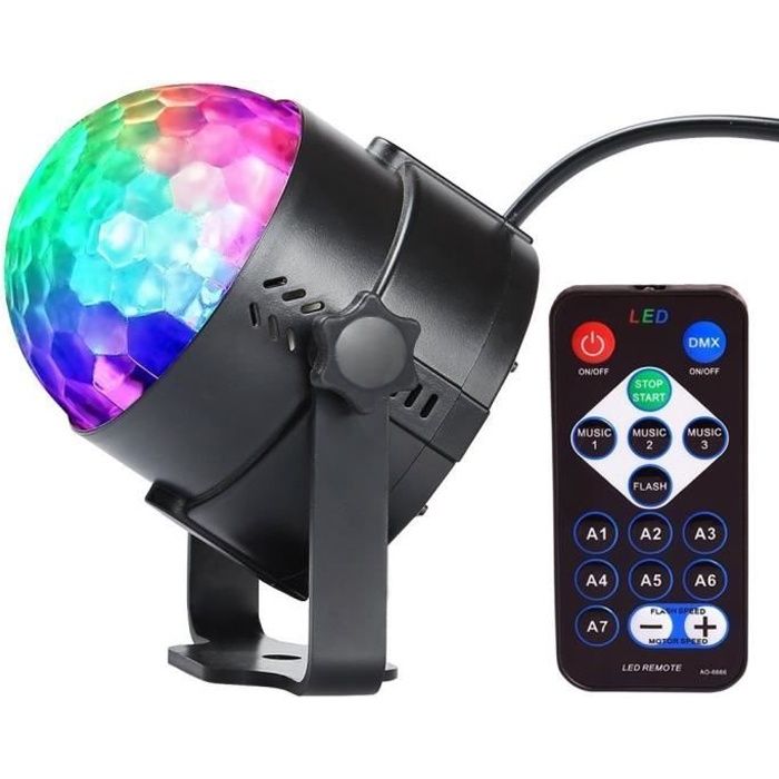 Ampoule LED Multicolore Rotative Effet Boule à Facettes - Culot E27 - Pour Ambiance Disco, Soirées, Fêtes