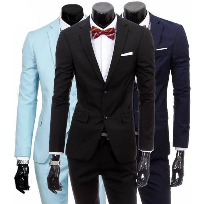 Costume Homme 3 Pieces Mariage Tenue De Soiree Fete Blazer Veste