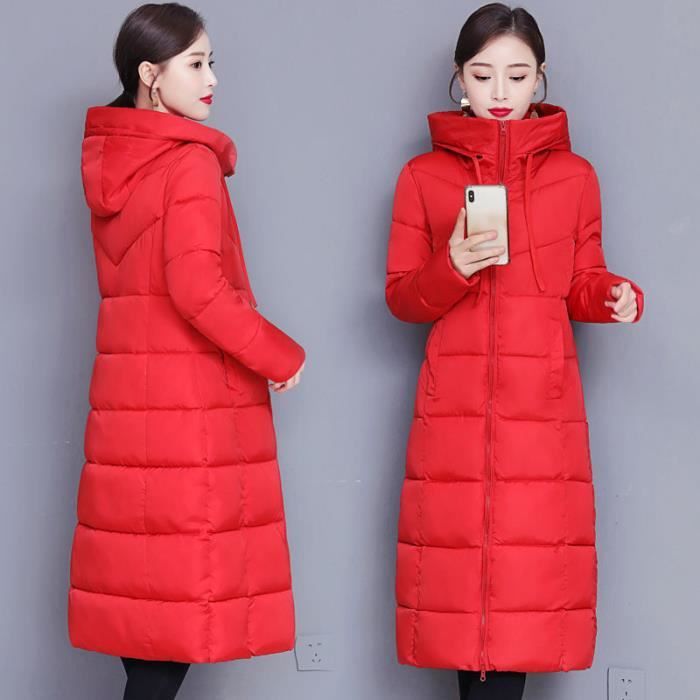 Manteau Femme - Guijibaihuo - Version longue - Grande Taille - Garder au chaud - Rouge1 Rouge1 