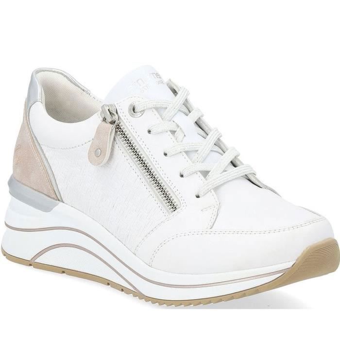 Remonte Baskets Femme - Remonte - D0T03-80 - Cuir - Lacets - Blanc