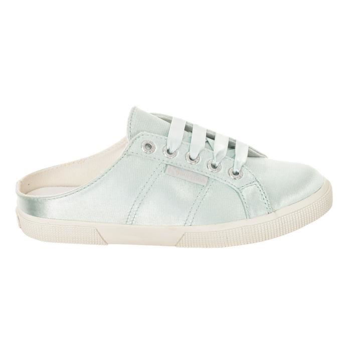Chaussures de sport SUPERGA Sabot en tissu satine Bout rond Fermeture en dentelle Azul cielo Cdiscount Chaussures