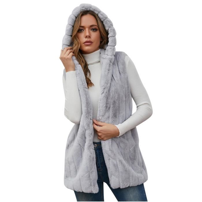 Veste femme sans manches douce et chaude élégante main image 0