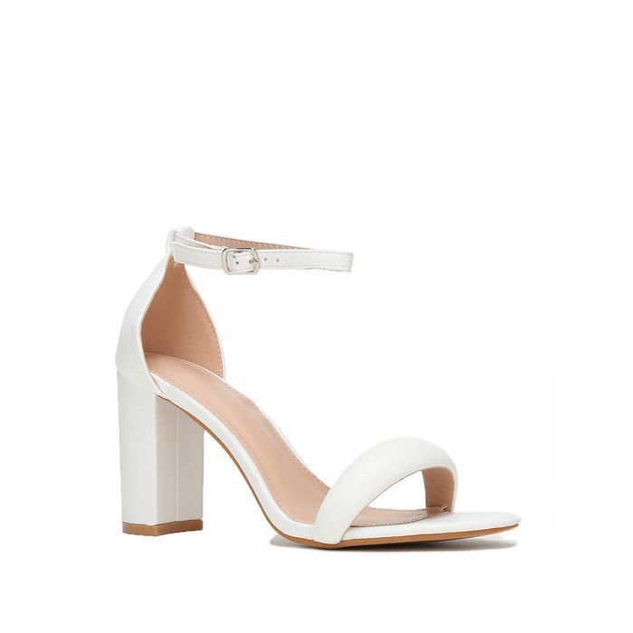 Chaussure blanche femme talon carré online