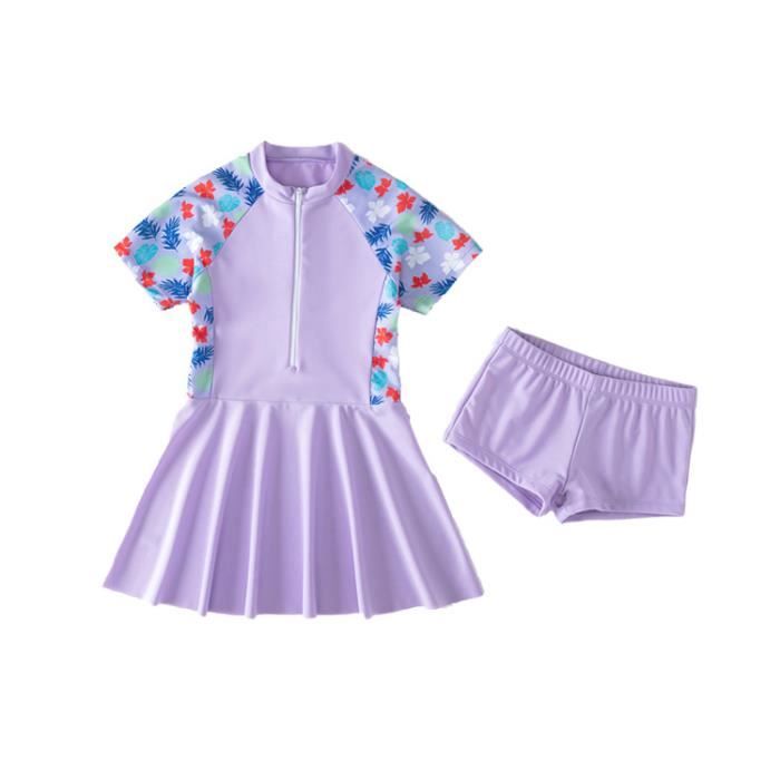 Maillot De Bain Fille 2025 - Robe De Source Chaude - Enfant - Bain De Natation - Élastique, Confortable - Imprimé écailles De Poisson