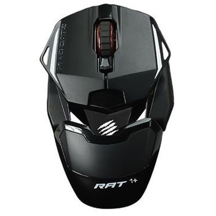 MAD CATZ Rat Bat 6+ Souris Gamer Filaire Ambidextre - Souris Ergonomique 10  Boutons Programmables - Capteur 16000 DPI - Souris Gaming PC Noire RGB